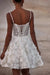 Amazing Spaghetti Straps Beach Aline Wedding Dress Short Tulle Bridal Dress with Lace Appliques