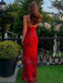 Spaghetti Straps V-Neck Beaded Prom Dress Long
