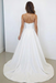 Bridelily Spaghetti Straps White Satin Beach Wedding Dress Back View