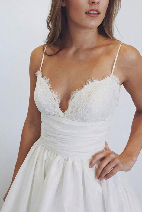 Bridelily White Satin Wedding Dress Bodice Detail