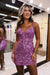 Sparkly Sequin Short Homecoming Dresses V Neck Applique Prom Dress