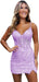 Sparkly Sequin Short Homecoming Dresses V Neck Applique Prom Dress