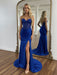 Royal Blue Sparkly Sequins Sweetheart Bodycon Prom Dress with Slit