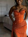 Sparkly Strapless Mermaid Sequined Prom Dress with Slit