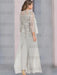 Floor-Length Square Neck Chiffon Mother of the Bride Pantsuit with Jacket & Side Split