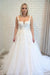 Square Neck Tulle Aline Wedding Dresses Front Split Sleeveless Bridal Dress - Wedding Dresses