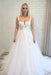 Square Neck Tulle Aline Wedding Dresses Front Split Sleeveless Bridal Dress - Wedding Dresses