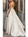Vintage Wedding Dresses Square Neck Sleeveless Natural Waist Satin Fabric Court Train Sash Bridal Dress