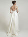 Vintage Wedding Dresses Square Neck Sleeveless Natural Waist Satin Fabric Court Train Sash Bridal Dress