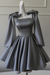Steel Grey Sexy Satin Aline Homecoming Dress Short Prom Dress with Straps