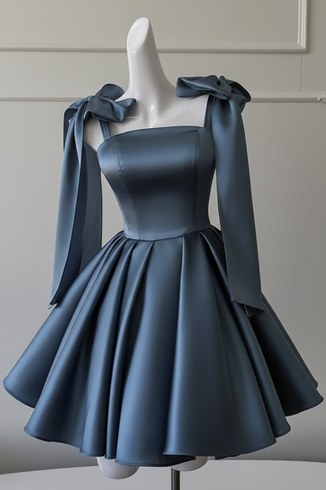 Stormy Sexy Satin Aline Homecoming Dress Short Prom Dress with Straps