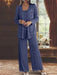 Sequined Chiffon Pantsuits for the Mother of the Bride with Jacket