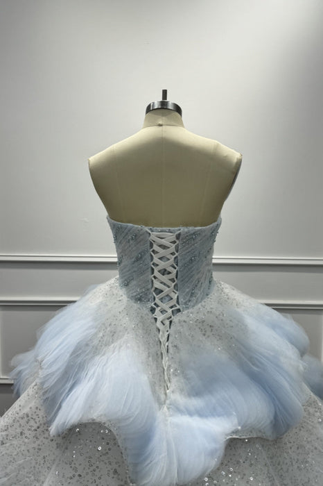 Strapless Ball Gown Prom Dress with Beadings Puffy Sequins Evening Dress - Same As Photo - Prom Dresses