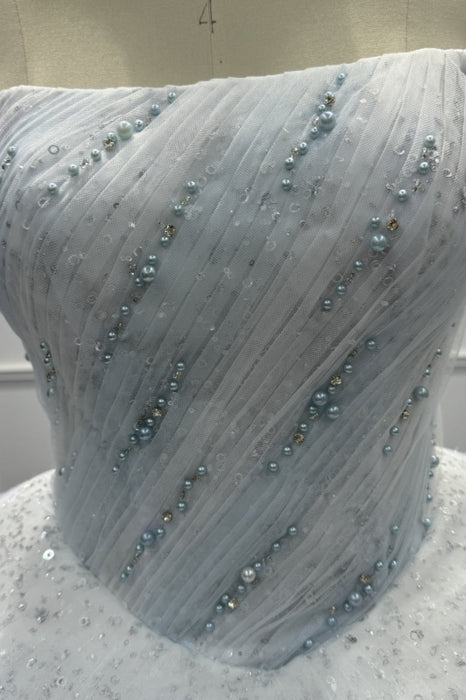 Strapless Ball Gown Prom Dress with Beadings Puffy Sequins Evening Dress - Same As Photo - Prom Dresses