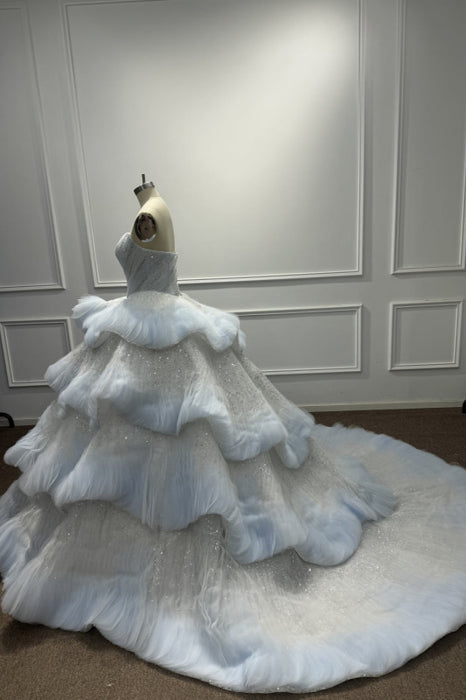 Strapless Ball Gown Prom Dress with Beadings Puffy Sequins Evening Dress - Same As Photo - Prom Dresses