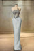 Strapless Beadings Prom Dress Mermaid Evening Gown Sleeveless Silver
