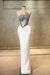 Strapless Beadings Prom Dress Mermaid Evening Gown Sleeveless White