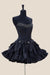 Black Corset Strapless A Line Short Homecoming Dress With Bows