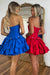 Black Corset Strapless A Line Short Homecoming Dress With Bows