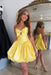 Strapless Bow Bubble Homecoming Dress Short Satin Corset Mini Dress