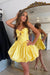 Strapless Bow Bubble Homecoming Dress Short Satin Corset Mini Dress