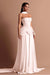 Strapless Ruffle Chiffon Prom Dress Long with Wrap Ivory