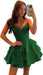 Strapless Corset Short Homecoming Dresses Sweetheart Tiered Ruffle Graduation Party Dress