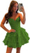 Strapless Corset Short Homecoming Dresses Sweetheart Tiered Ruffle Graduation Party Dress