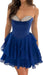 Strapless Corset Short Homecoming Dresses Sweetheart Tiered Ruffle Graduation Party Dress