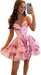 Strapless Corset Short Homecoming Dresses Sweetheart Tiered Ruffle Graduation Party Dress