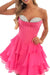 Strapless Corset Short Homecoming Dresses Sweetheart Tiered Ruffle Graduation Party Dress