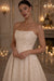 Strapless Satin High-Low Wedding Dress Backless Aline Bridal Dress with Sequins