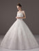 Princess Ball Gown Wedding Dresses Strapless Lace Applique Beaded Ivory Maxi Bridal Dress