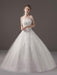 Princess Ball Gown Wedding Dresses Strapless Lace Applique Beaded Ivory Maxi Bridal Dress