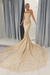 Champagne Strapless Mermaid Lace Appliques Sweetheart Wedding Dress Long Bridal Dress with Train - Wedding Dresses