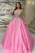 Strapless Pink Court Train Quinceanera Dresses Beadings Satin Ball Gown - Prom Dresses