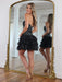 Strapless Rhinestone Corset Tiered Tulle Mini Homecoming Dress with Bow