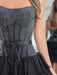 Strapless Rhinestone Corset Tiered Tulle Mini Homecoming Dress with Bow