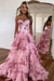 Strapless Ruffles Chiffon A-Line Long Prom Dresses - Dress