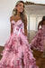 Strapless Ruffles Chiffon A-Line Long Prom Dresses - Dress