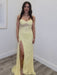 Strapless Ruffles Chiffon Corset Prom Dress Mermaid with High Slit