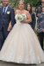Strapless Satin Champagne Ball Gown Wedding Dress Plus Size Sweetheart with Appliques