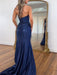 Strapless Sequin Prom Dress Sweetheart Mermaid Party Dress with Split
