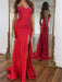 Red Strapless Sequin Prom Dress Sweetheart Mermaid Party Dress with Split