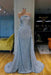 Strapless Sequined Floor Length Prom Dress with Ruffles - Prom Dresses