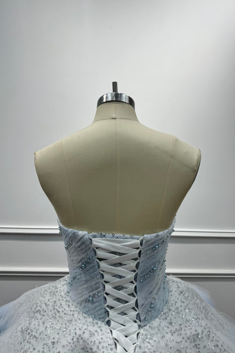 Strapless Sequins Ball Gown Short Prom Dress with Beadings - Same As Photo - Prom Dresses