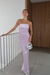 Strapless Satin Prom Dress Long with Sequins Blush Pink