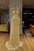 Stunning Strapless Prom Gown Adorned with Champagne Sequins