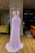 Stunning Strapless Prom Gown Adorned with Lilac Sequins