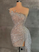 Strapless Sequins Sheath Prom Dress Tight Homecoming Dress